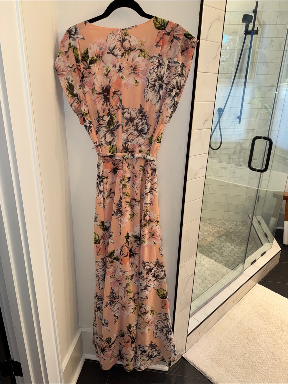 Eliza J Peach Floral Wrap Maxi Dress - Picture 3 of 3